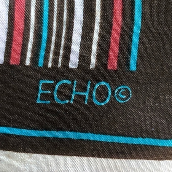 Vintage ECHO Silk Scarf - Dark Academia - Picture 2 of 7